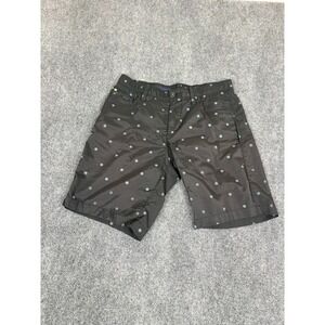 William Murray Shorts Mens Black Blue Polka Dot Straight Fit Golf StretchSize 32